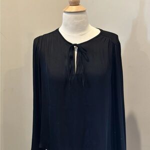 Banana Republic Black Tie-Neck Blouse